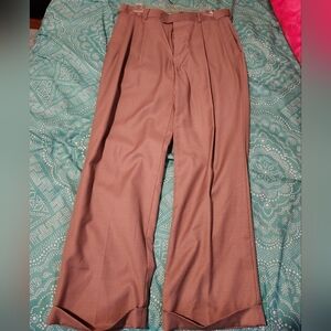 Men's Beige Pleated Dress Pants